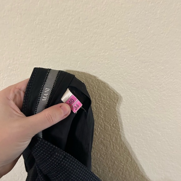 MANI Giorgio Armani Classic Black Gray Men's Pants Size 40 Regular Virgin Wool - Picture 6 of 7